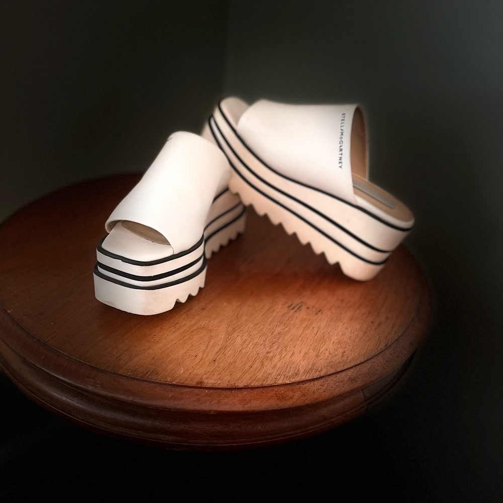 Stella McCartney White Platform Mules